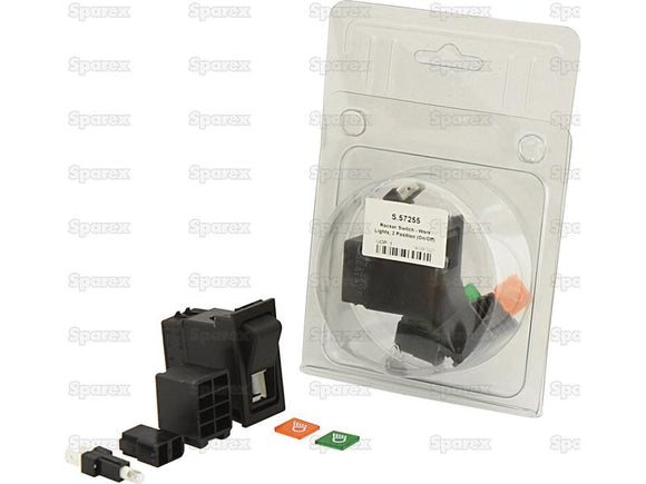 Rocker Switch - Work Lights, 2 Position (On/Off) (Amber or Green Cover)