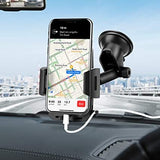 360° Adjustable Phone Holder - Windshield Suction Cup, Airvent & Dashboard - Fits 3.5" to 6.5" Smartphones