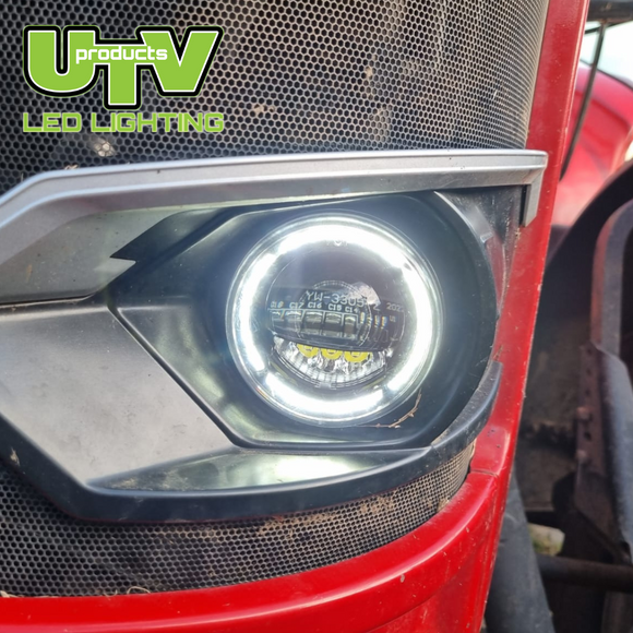 Bullet Style Projector LED Head Light Pair – Hi/Low Beam & Halo DRL - Valtra, New Holland, Massey - UTV Products