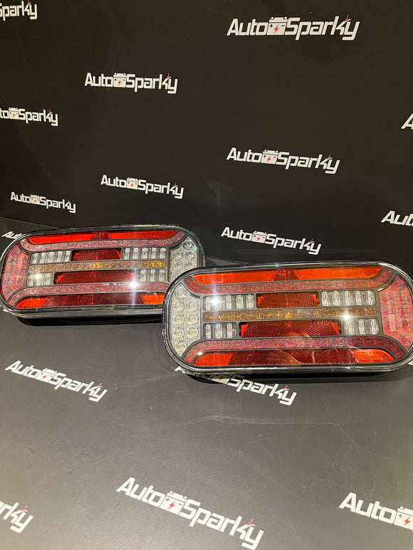 Large LED Combination Tail Light with Dynamic Indicator Pair