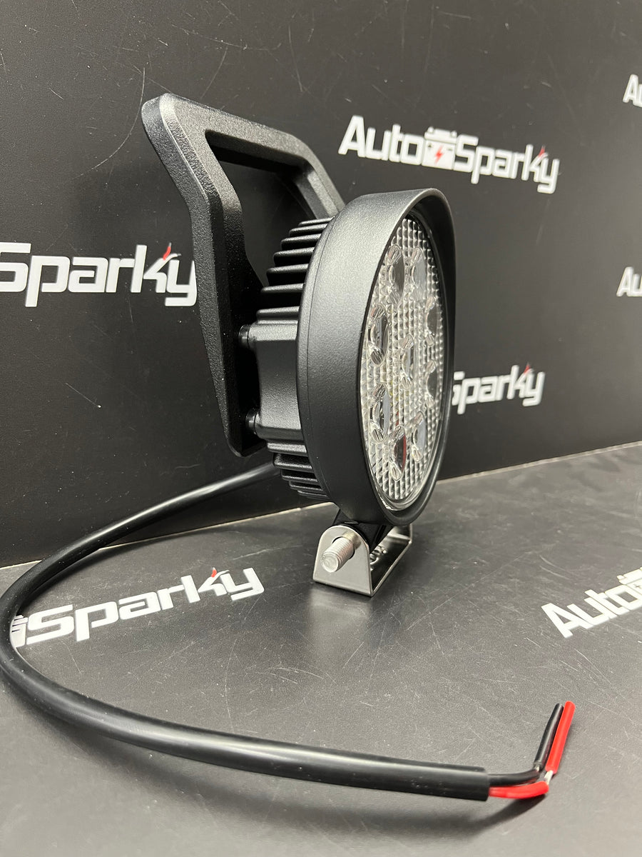 27Watt Round LED Work Light with built in On/Off Switch – Auto Sparky