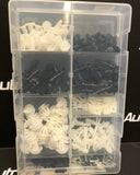 310pc Assortment Box of Popular Nylon/Metal Body Clips & Trim Fixings