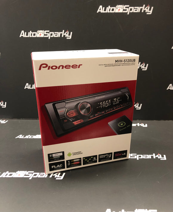 PIONEER MVH-S120UB USB & COMPATIBLE ANDROID (SHALLOW / SHORT CHASSIS RADIO ideal for Tractors & Diggers but will fit Cars, Vans, 4x4, etc.)