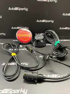 Dynamic Indicator Hamburger Tail Light Magnetic Set - 7.5Metre Pre Wired Cable with Plug & Play Connections