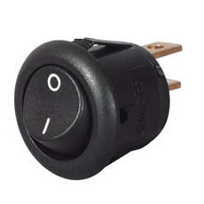 Miniature Black On/Off Round Rocker Switch