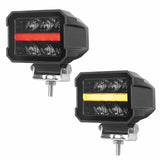 4.5" Mini Light Bar / Work Light with Red or Amber Parking/Position Light - 4000Lumens - Boreman