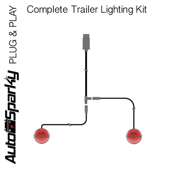 Complete Trailer Lighting Kit 1 - Plug & Play - Available Lengths 3.5m, 6m, 9m & 12m