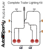 Complete Trailer Lighting Kit 4 - Plug & Play - Available Lengths 6m, 9m & 12m